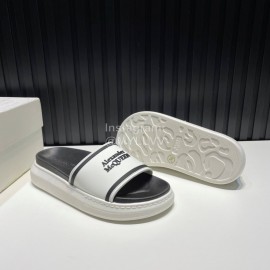 Alexander Mcqueen Summer Thick Soled Slippers For Men And Women White