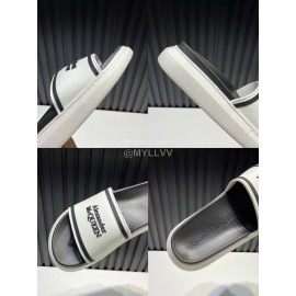 Alexander Mcqueen Summer Thick Soled Slippers For Men And Women White