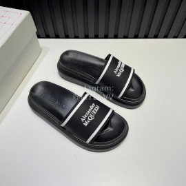 Alexander Mcqueen Summer Thick Soled Slippers For Men And Women Black