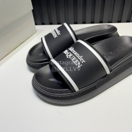 Alexander Mcqueen Summer Thick Soled Slippers For Men And Women Black