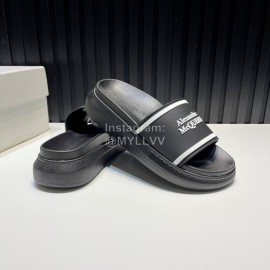 Alexander Mcqueen Summer Thick Soled Slippers For Men And Women Black