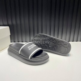 Alexander Mcqueen Summer Thick Soled Slippers For Men And Women Black