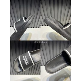 Alexander Mcqueen Summer Thick Soled Slippers For Men And Women Black