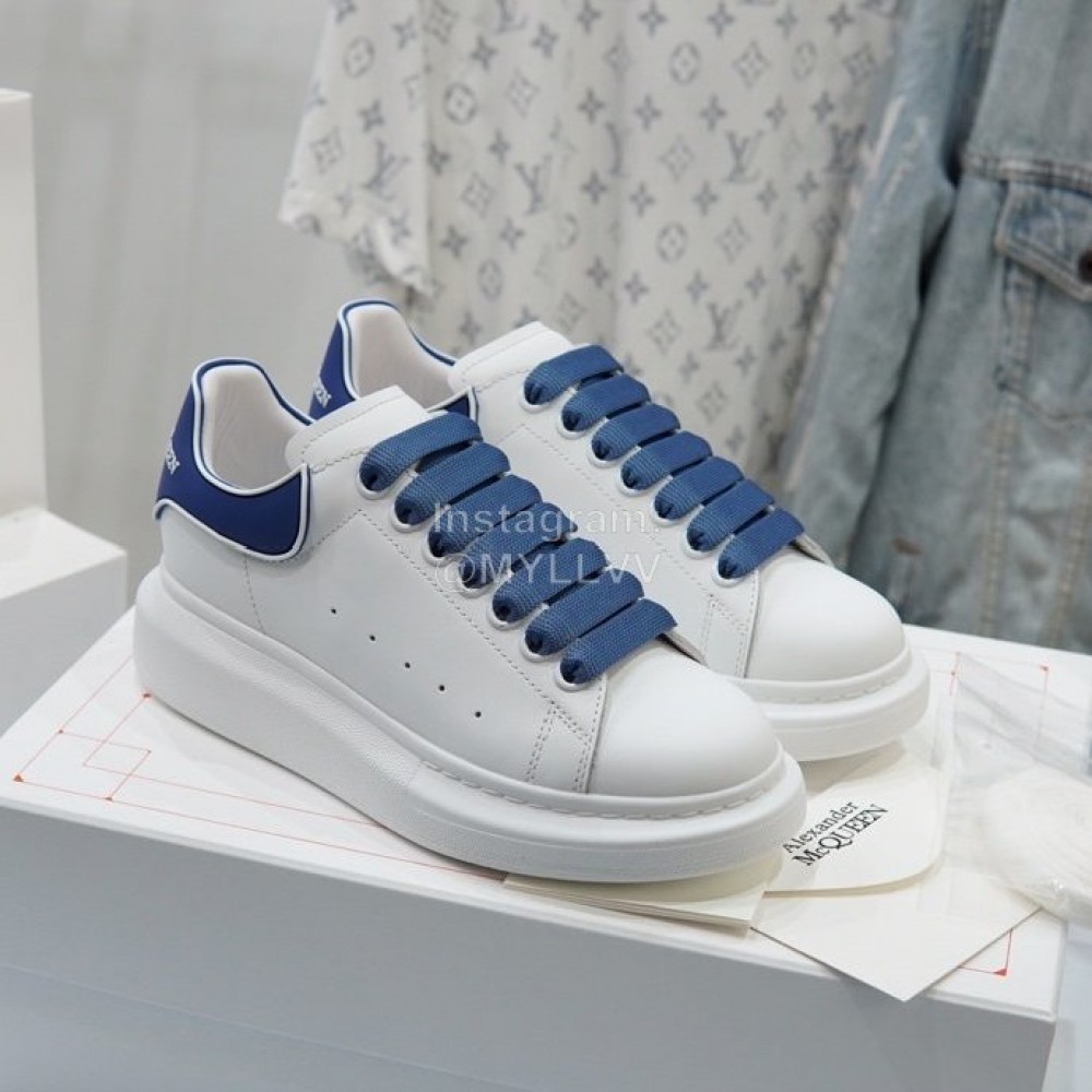 Alexander Mcqueen New Cowhide Casual Shoes For Men And Women Blue