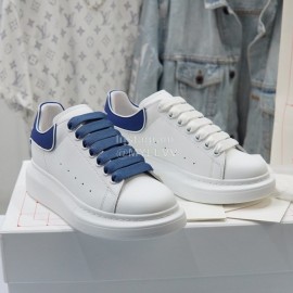 Alexander Mcqueen New Cowhide Casual Shoes For Men And Women Blue