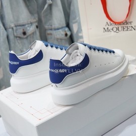Alexander Mcqueen New Cowhide Casual Shoes For Men And Women Blue