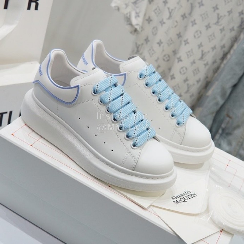 Alexander Mcqueen New Cowhide Casual Shoes For Men And Women Light Blue