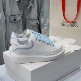 Alexander Mcqueen New Cowhide Casual Shoes For Men And Women Light Blue