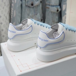 Alexander Mcqueen New Cowhide Casual Shoes For Men And Women Light Blue