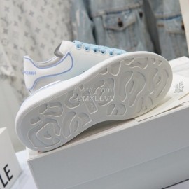 Alexander Mcqueen New Cowhide Casual Shoes For Men And Women Light Blue