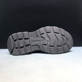 Alexander Mcqueen Black Canvas Lace Up Thick Soled Shoes For Men And Women 