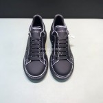 Alexander Mcqueen Painted Matt Leather Casual Shoes For Men And Women Black