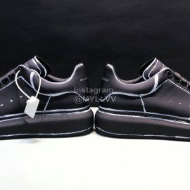Alexander Mcqueen Painted Matt Leather Casual Shoes For Men And Women Black