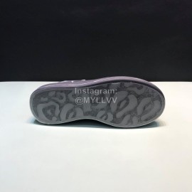 Alexander Mcqueen Painted Matt Leather Casual Shoes For Men And Women Black