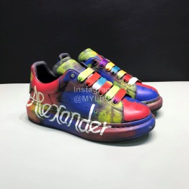 Alexander Mcqueen New Painted Matt Leather Casual Shoes For Men And Women
