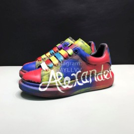 Alexander Mcqueen New Painted Matt Leather Casual Shoes For Men And Women