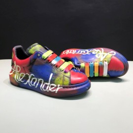Alexander Mcqueen New Painted Matt Leather Casual Shoes For Men And Women