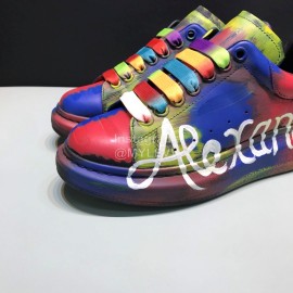 Alexander Mcqueen New Painted Matt Leather Casual Shoes For Men And Women