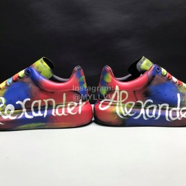Alexander Mcqueen New Painted Matt Leather Casual Shoes For Men And Women