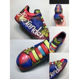 Alexander Mcqueen New Painted Matt Leather Casual Shoes For Men And Women