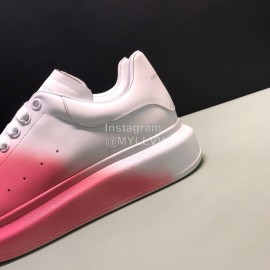 Mcqueen Painted Matt Leather Casual Shoes For Men And Women Pink