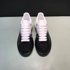Mcqueen Painted Matt Leather Casual Shoes For Men And Women Black