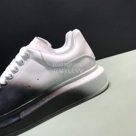 Mcqueen Painted Matt Leather Casual Shoes For Men And Women Black