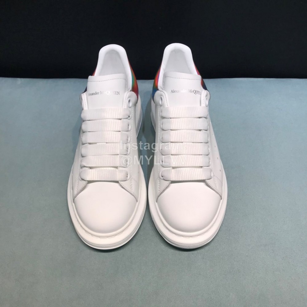 Mcqueen Painted Fashion Matt Leather Casual Shoes For Men And Women 