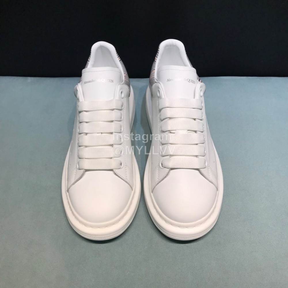 Mcqueen Painted Plaid Matt Leather Casual Shoes For Men And Women 