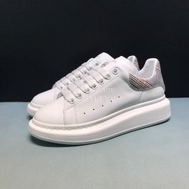 Mcqueen Painted Plaid Matt Leather Casual Shoes For Men And Women 