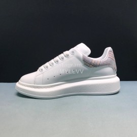 Mcqueen Painted Plaid Matt Leather Casual Shoes For Men And Women 