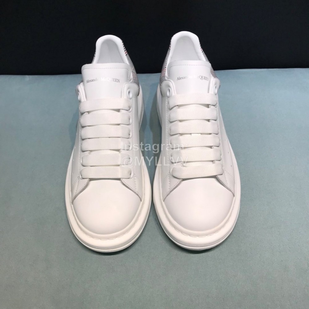 Mcqueen Painted New Plaid Matt Leather Casual Shoes For Men And Women 