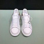 Alexander Mcqueen Matt Leather Casual Shoes For Men And Women Gold