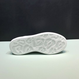 Alexander Mcqueen Matt Leather Casual Shoes For Men And Women Gold