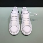 Alexander Mcqueen Matt Leather Casual Shoes For Men And Women Silver