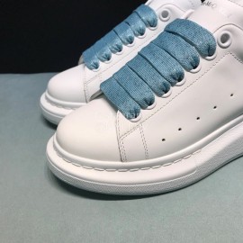 Alexander Mcqueen Sequins Matt Leather Casual Shoes For Men And Women Blue