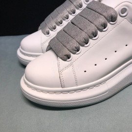 Alexander Mcqueen Sequins Matt Leather Casual Shoes For Men And Women Silver