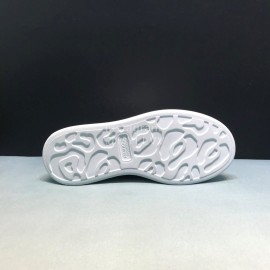 Alexander Mcqueen Sequins Matt Leather Casual Shoes For Men And Women Silver