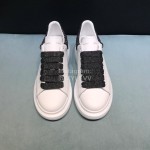Alexander Mcqueen Sequins Matt Leather Casual Shoes For Men And Women Black