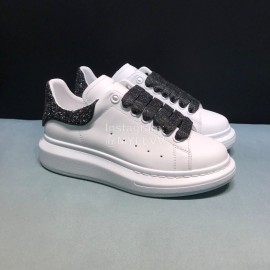 Alexander Mcqueen Sequins Matt Leather Casual Shoes For Men And Women Black