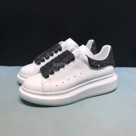 Alexander Mcqueen Sequins Matt Leather Casual Shoes For Men And Women Black