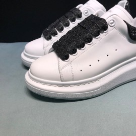 Alexander Mcqueen Sequins Matt Leather Casual Shoes For Men And Women Black