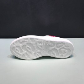 Alexander Mcqueen Matt Leather Rose Red Shoelaces Casual Shoes For Men And Women 