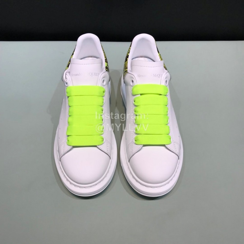 Alexander Mcqueen Matt Leather Yellow Shoelaces Casual Shoes For Men And Women 