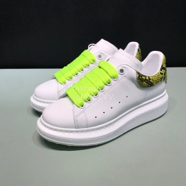Alexander Mcqueen Matt Leather Yellow Shoelaces Casual Shoes For Men And Women 