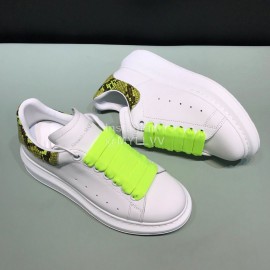Alexander Mcqueen Matt Leather Yellow Shoelaces Casual Shoes For Men And Women 