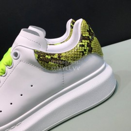 Alexander Mcqueen Matt Leather Yellow Shoelaces Casual Shoes For Men And Women 