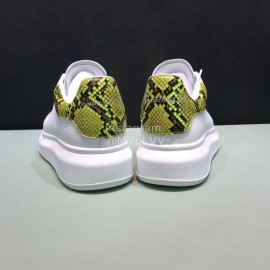 Alexander Mcqueen Matt Leather Yellow Shoelaces Casual Shoes For Men And Women 