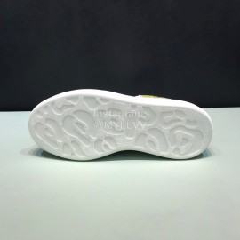 Alexander Mcqueen Matt Leather Yellow Shoelaces Casual Shoes For Men And Women 