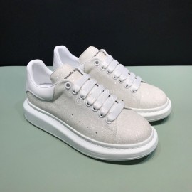 Alexander Mcqueen Shining Matt Leather Casual Shoes For Men And Women White